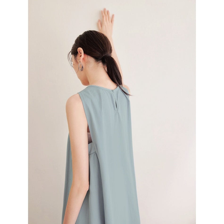 WEEKEND X OB DESIGN COTTON SLEEVELESS A-LINE LONG MAXI DRESS
