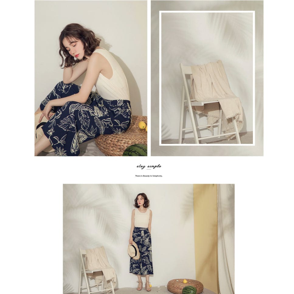 WEEKEND X OB DESIGN FLORAL WIDE LEG PANTS